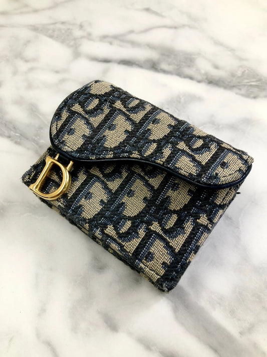 DIOR OBLIQUE BLOOM CARD HOLDER WALLET