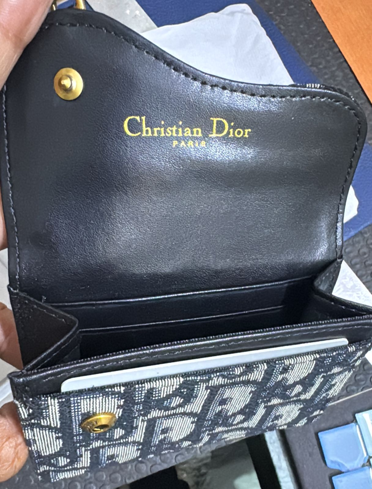 DIOR OBLIQUE BLOOM CARD HOLDER WALLET
