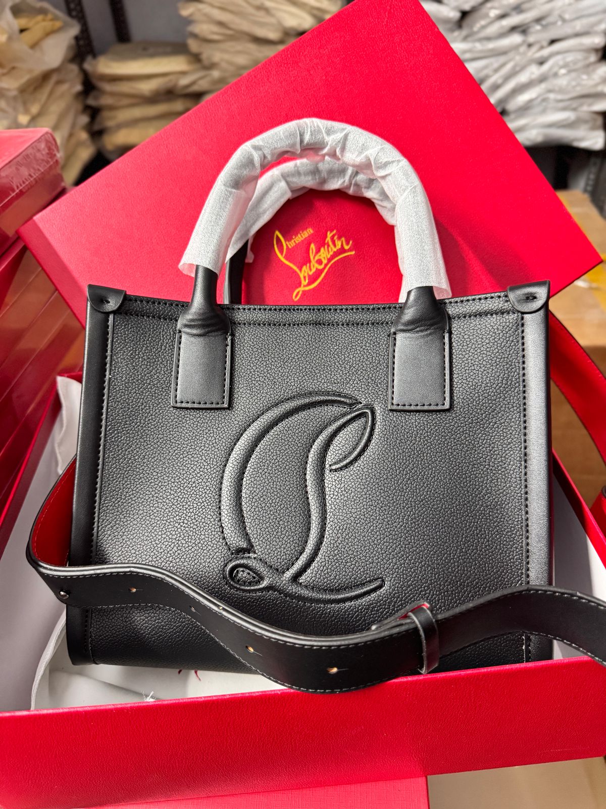 CHRISTIAN LOUBOUTIN BY MY SIDE MEDIUM SIZED SATCHEL TOTE BAG