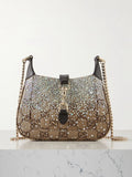 GUCCI JACKIE NOTTE TRIMMED CRYSTAL EMBELLISHED SMALL SHOULDER BAG