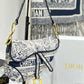 Dior Saddle Blue Toile de Jouy Embroidery With OG Box & Dust Bag (Blue Tiger)