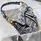 Dior Saddle Blue Toile de Jouy Embroidery With OG Box & Dust Bag (Blue Tiger)