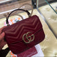 Gucci Marmont Wine Small Top Handle Bag
