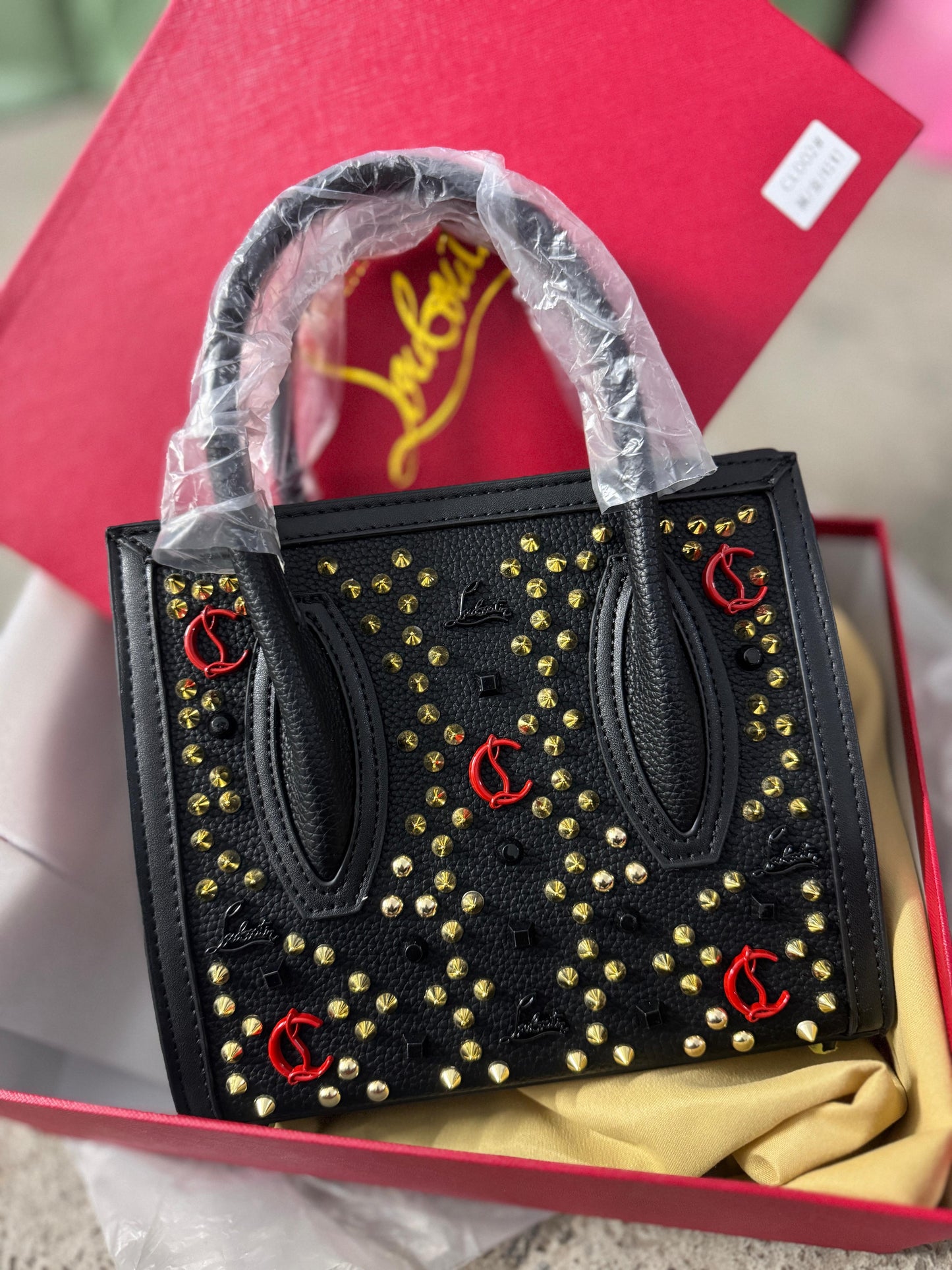 CHRISTIAN LOUBOUTIN PALOMA S SMALL SIZE STUDDED HANDBAG