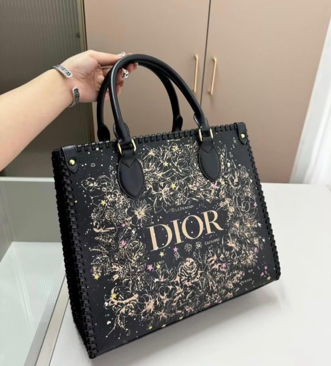 DIOR BRAIDED PRINTED MEDIUM SIZED TOTE BAG