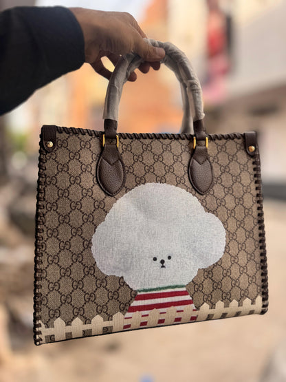 GUCCI BRAIDED PRINTED TOTE