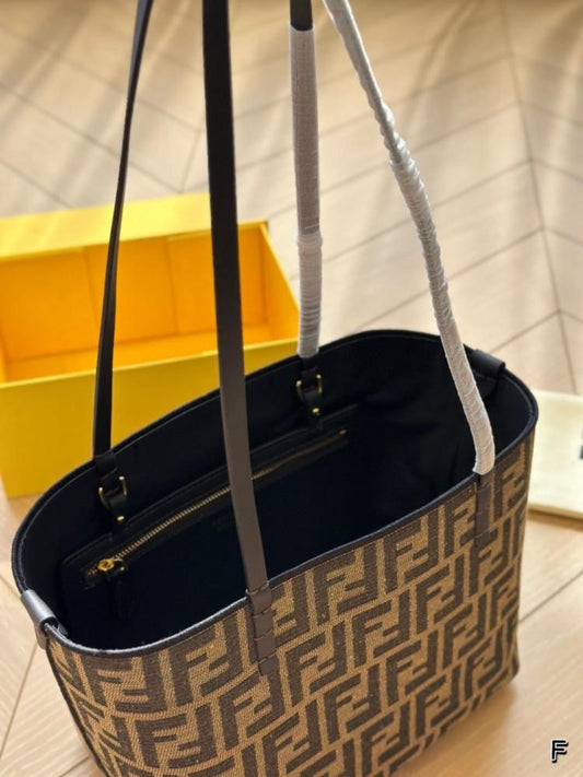 FENDI ZUCCA MEDIUM OPEN BUCKET TOTE