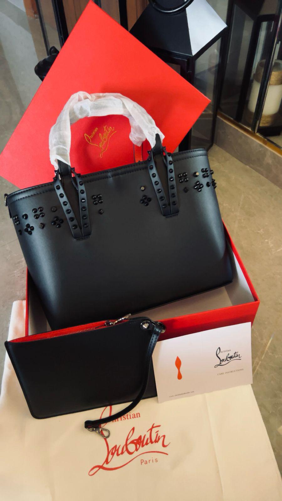Christian Louboutin CABATA Medium Size Genuine Leather Tote Bag