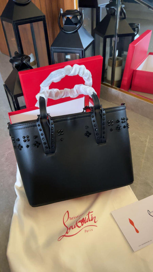 Christian Louboutin CABATA Medium Size Genuine Leather Tote Bag