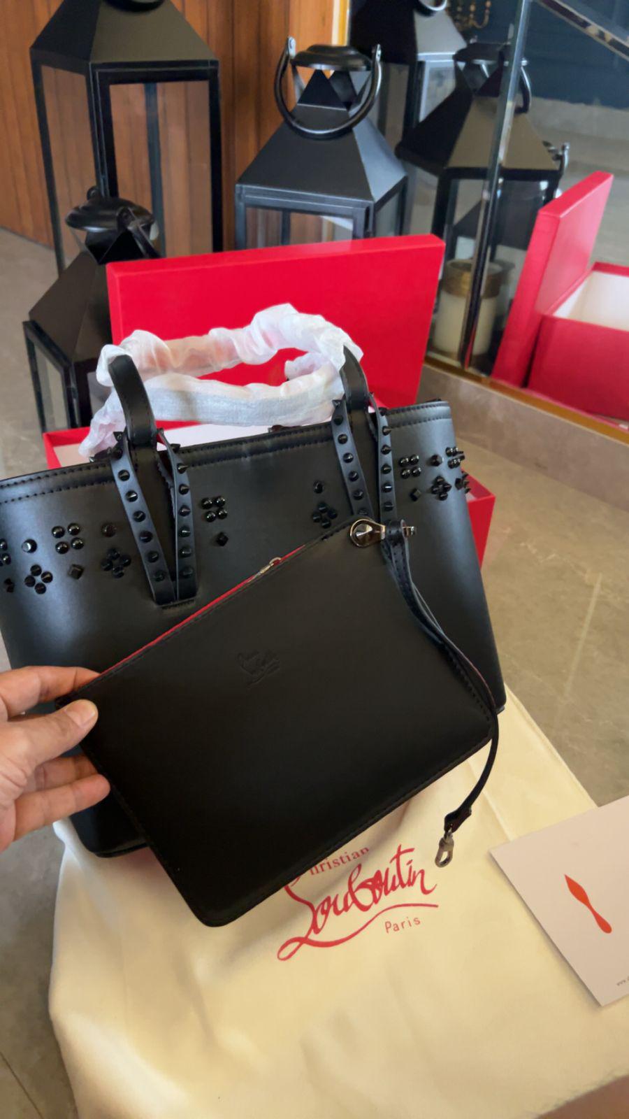 Christian Louboutin CABATA Medium Size Genuine Leather Tote Bag