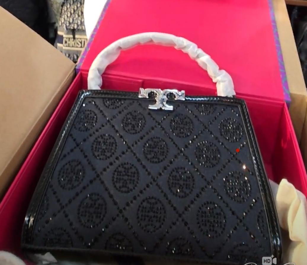 TORY BURCH T MONOGRAM CRYSTAL EMBELLISHED LOGO