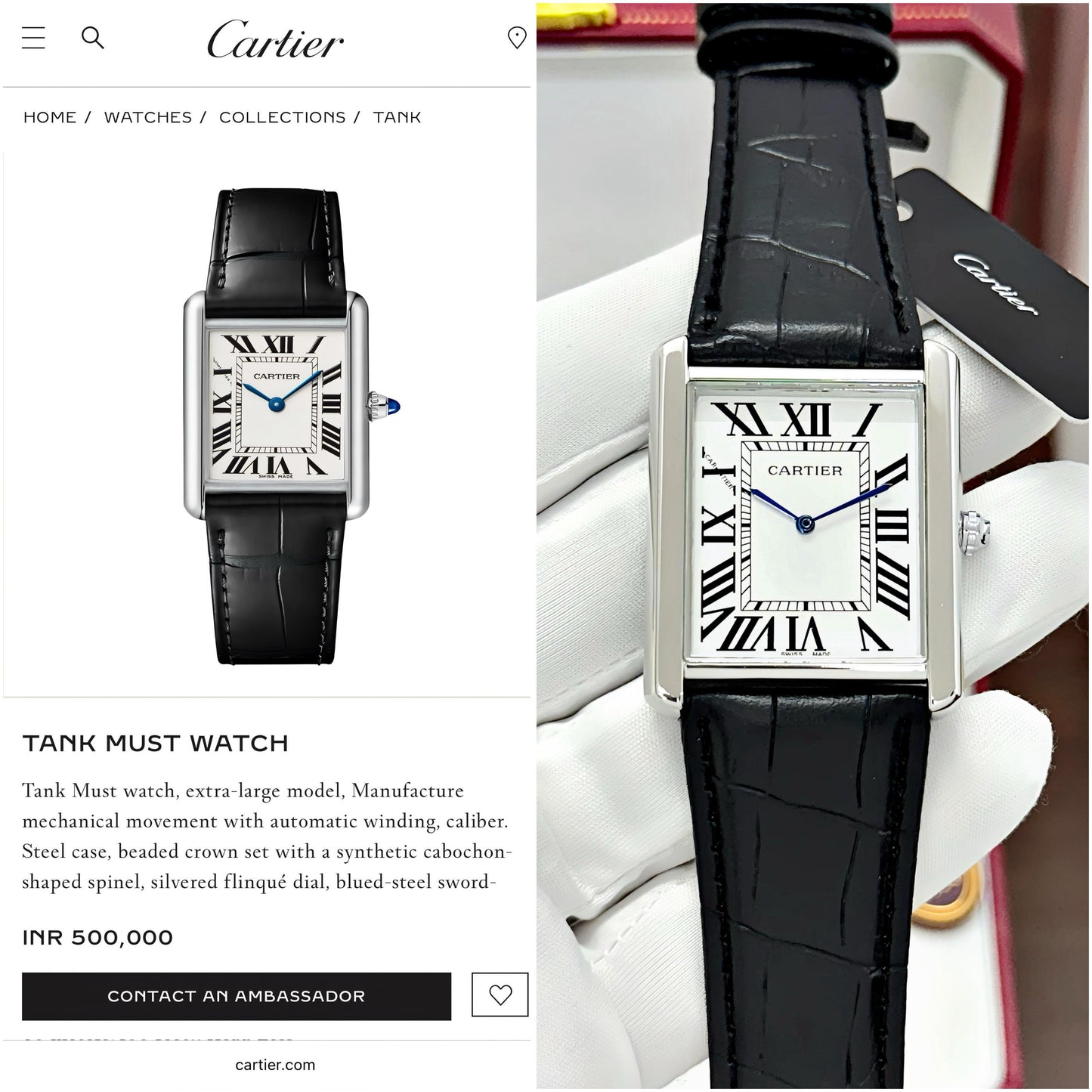 Premium Original Model Series 'The Cartier Tank'