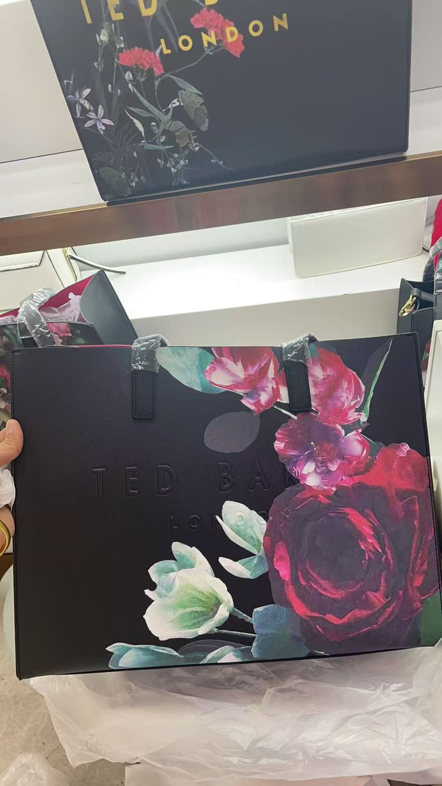 TED BAKER FLORAL WIDE AND LONG PLAIN TOTE BAGS