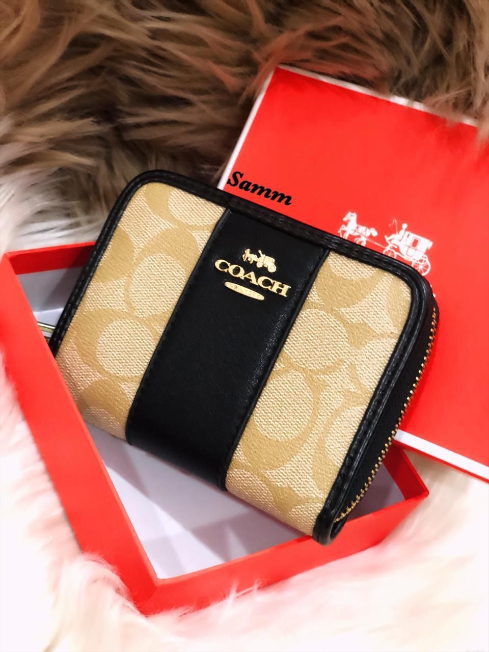 COACH ACCORDION HALF ZIPPER WALLETS