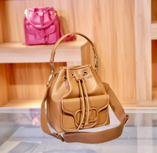 VALENTINO GRAVANI LOCO LEATHER BUCKET BAGS