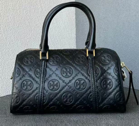 TORY BURCH T MONOGRAM BARREL BAG