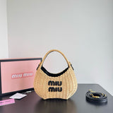 MIU MIU WANDER WICKER HOBO BAG