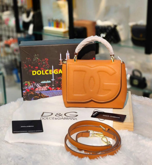 DOLCE & GABBANA DG EMBOSSED TOP HANDLE SHOULDER BAG