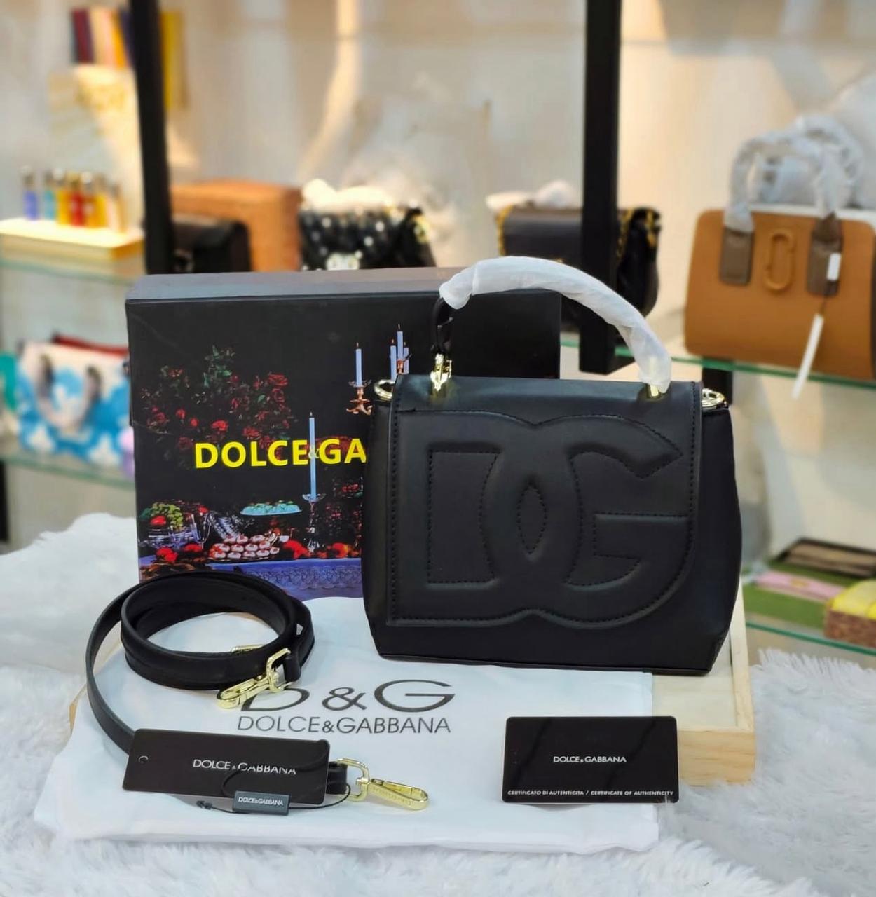 DOLCE & GABBANA DG EMBOSSED TOP HANDLE SHOULDER BAG