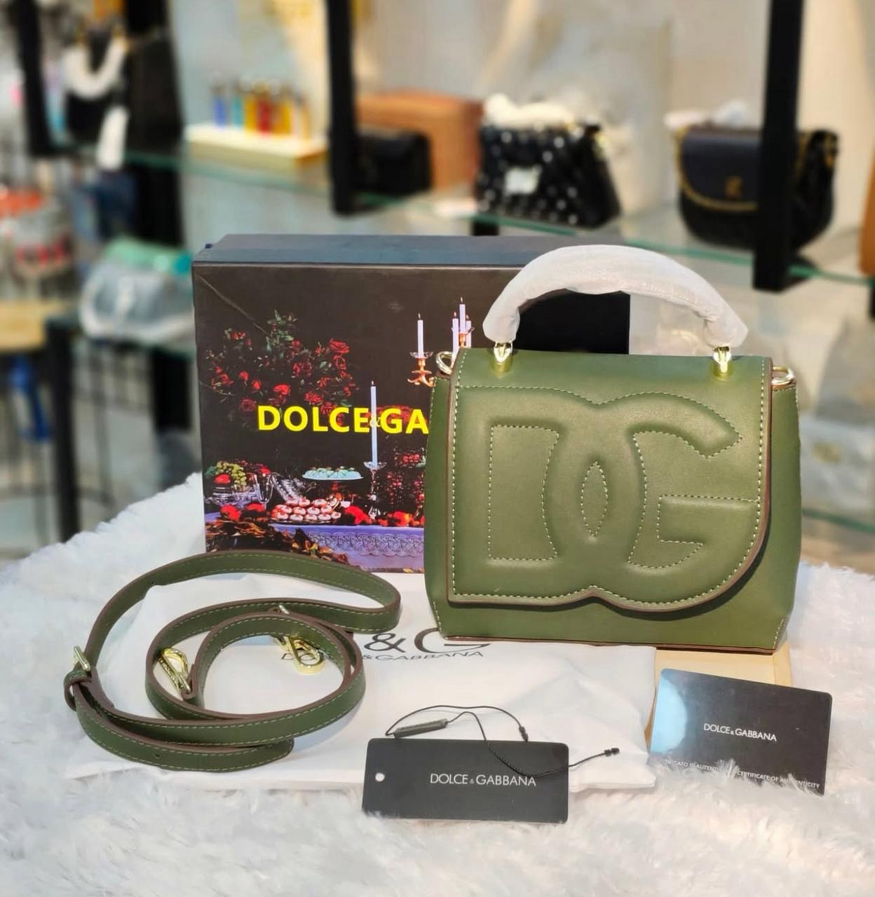 DOLCE & GABBANA DG EMBOSSED TOP HANDLE SHOULDER BAG