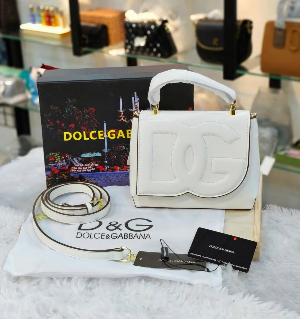DOLCE & GABBANA DG EMBOSSED TOP HANDLE SHOULDER BAG