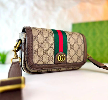 GUCCI GG SUPREME SUPER SMALL LONG SHOULDER BAG