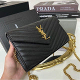 YSL ENVELOPE STYLE CHAIN WALLET/ CLUCH / SLING