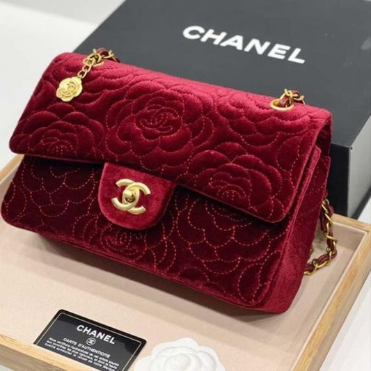 Chanel Velvet Camellia Flower Premium Limited Edition Bag