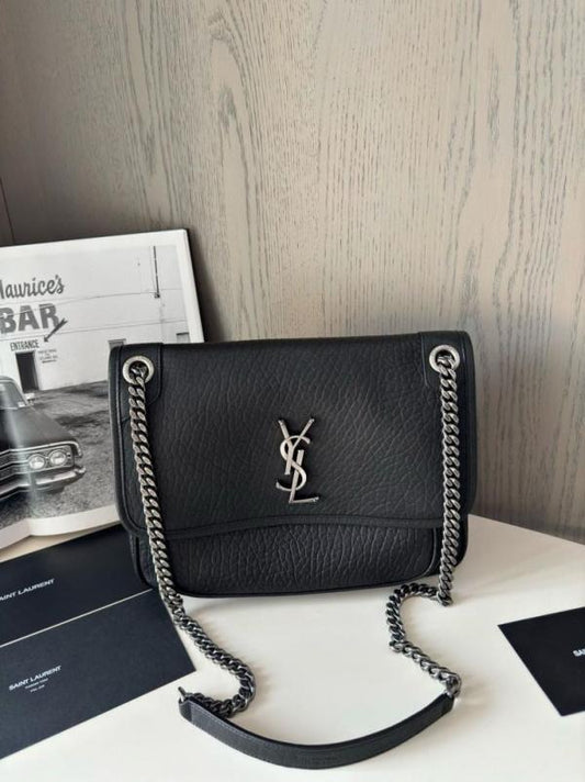 YSL Saint Laurent Niki Large Leather Premium Shoulder Bag With OG Box