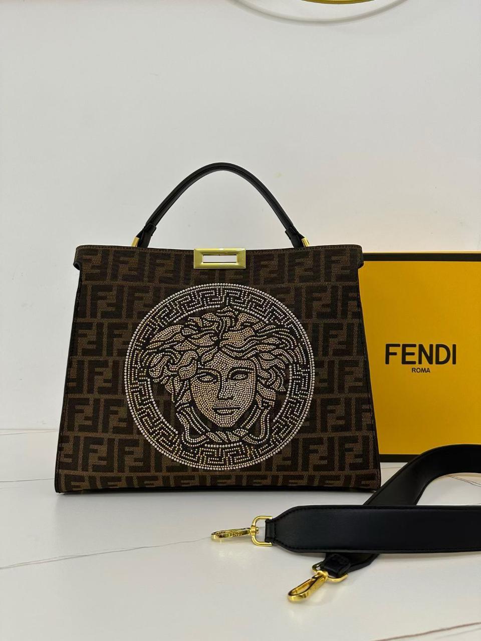 FENDI X VERSACE STUDDED LOGO PEEKABOO