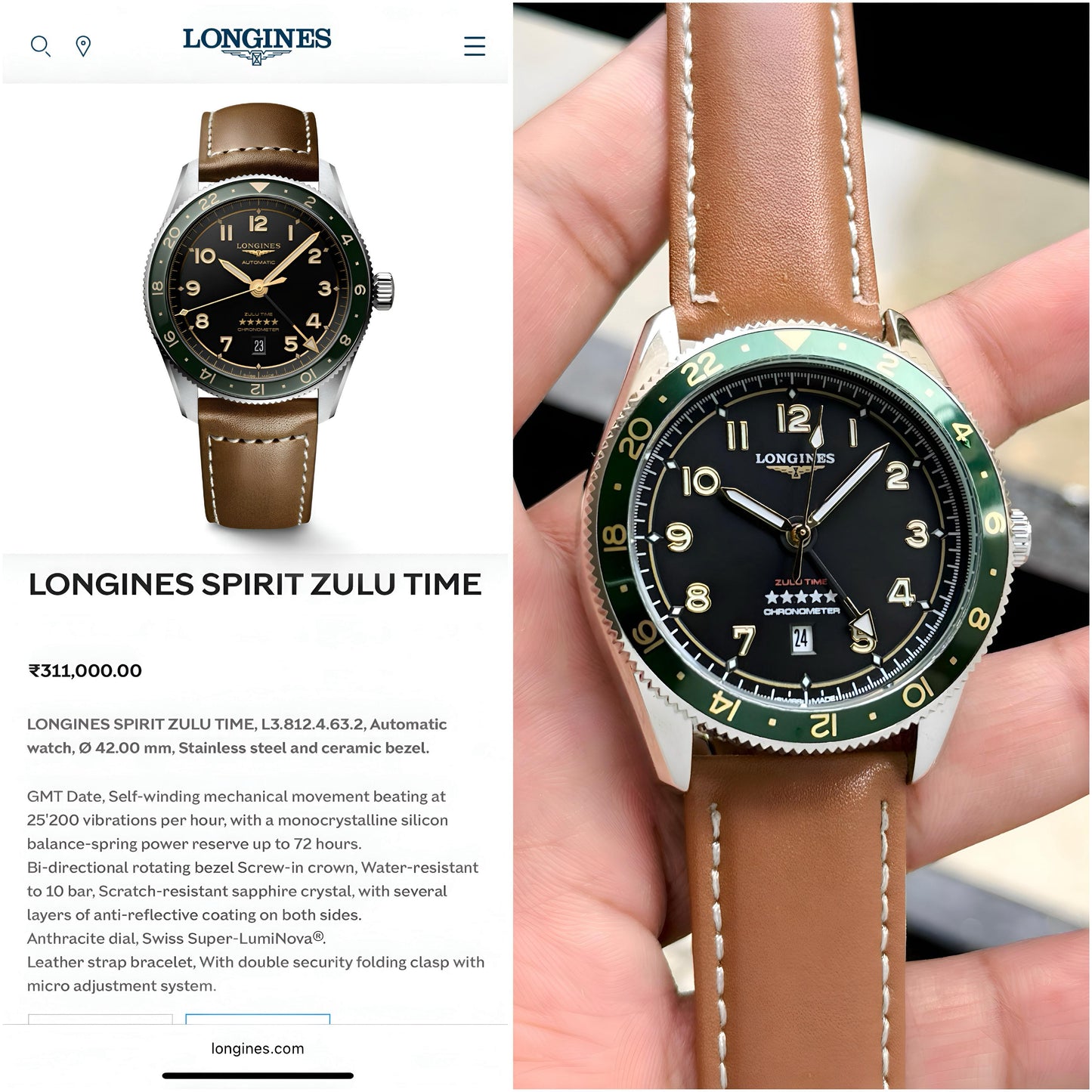 Longines Spirit Zulu Time Original Model Series Now