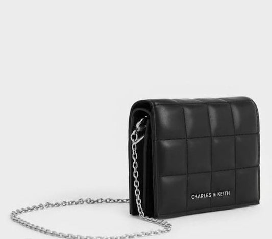 CHARLES & KEITH CASSIA QUILTED CHAIN WALLET SLING