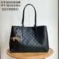 GUCCI EMBLEM BLACK EMBOSSED TOTE WITH CHARM