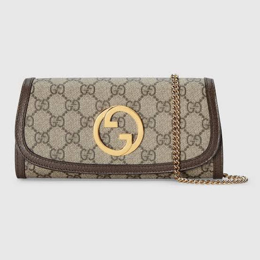 GUCCI BLONDIE WALLET WITH LONG SHOULDER CHAIN