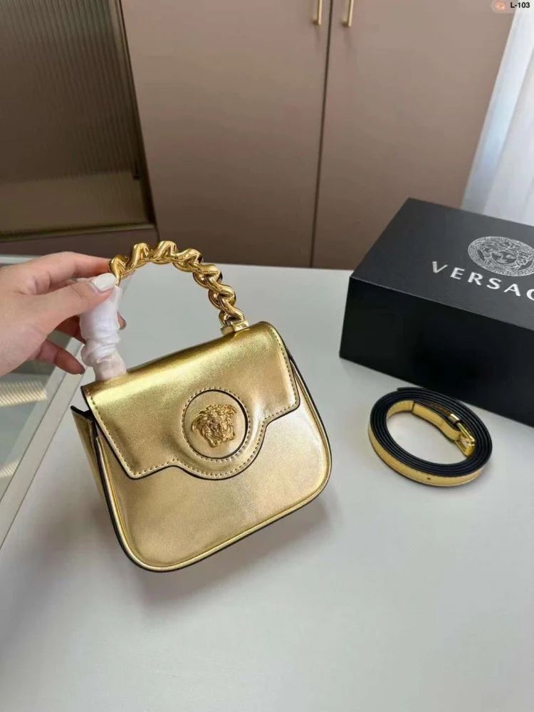 VERSACE SMALL LA MEDUSA TOP HANDLE BAG