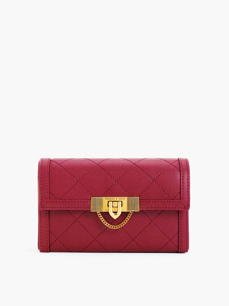CHARLES & KEITH TALLULAH QUILTED PUSH LOCK CLUTCH CUM SLING BAGS
