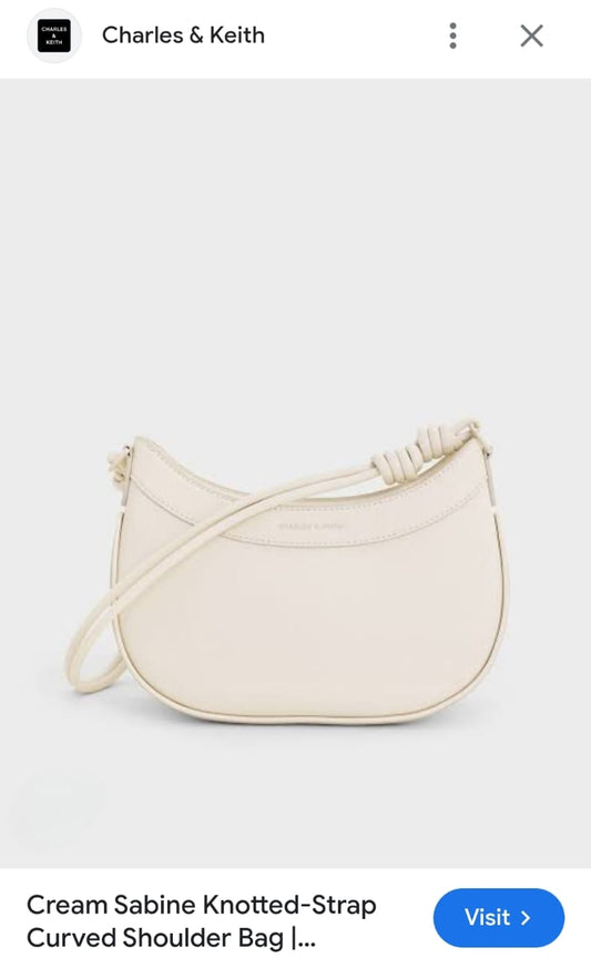CHARLES & KEITH SABINE KNOTTED STRAP CURVED SHOULDER BAGS