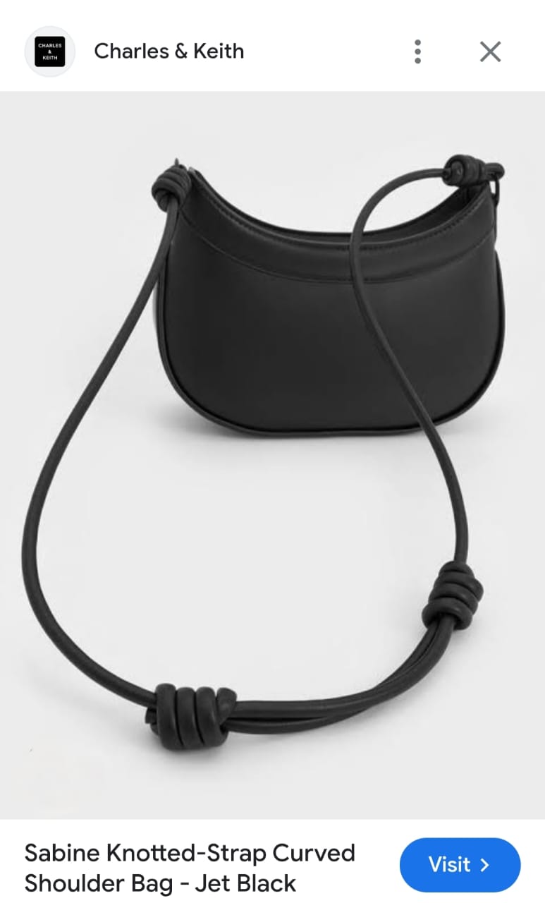 CHARLES & KEITH SABINE KNOTTED STRAP CURVED SHOULDER BAGS