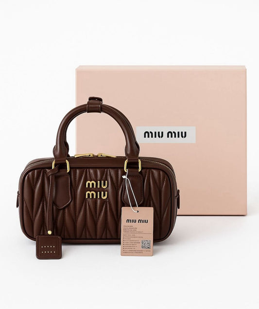 MIU MIU ARCADIE MATLASSE NAPPA BOWLING BAG