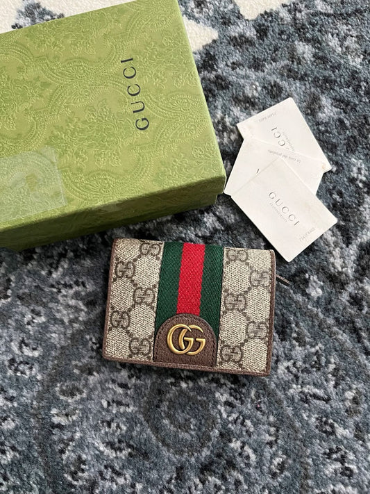 GUCCI OPHIDIA AUTHENTIC HALF BOOK FOLD WALLET
