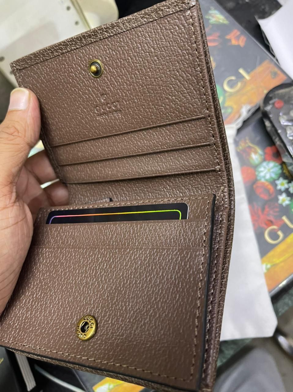 GUCCI OPHIDIA AUTHENTIC HALF BOOK FOLD WALLET