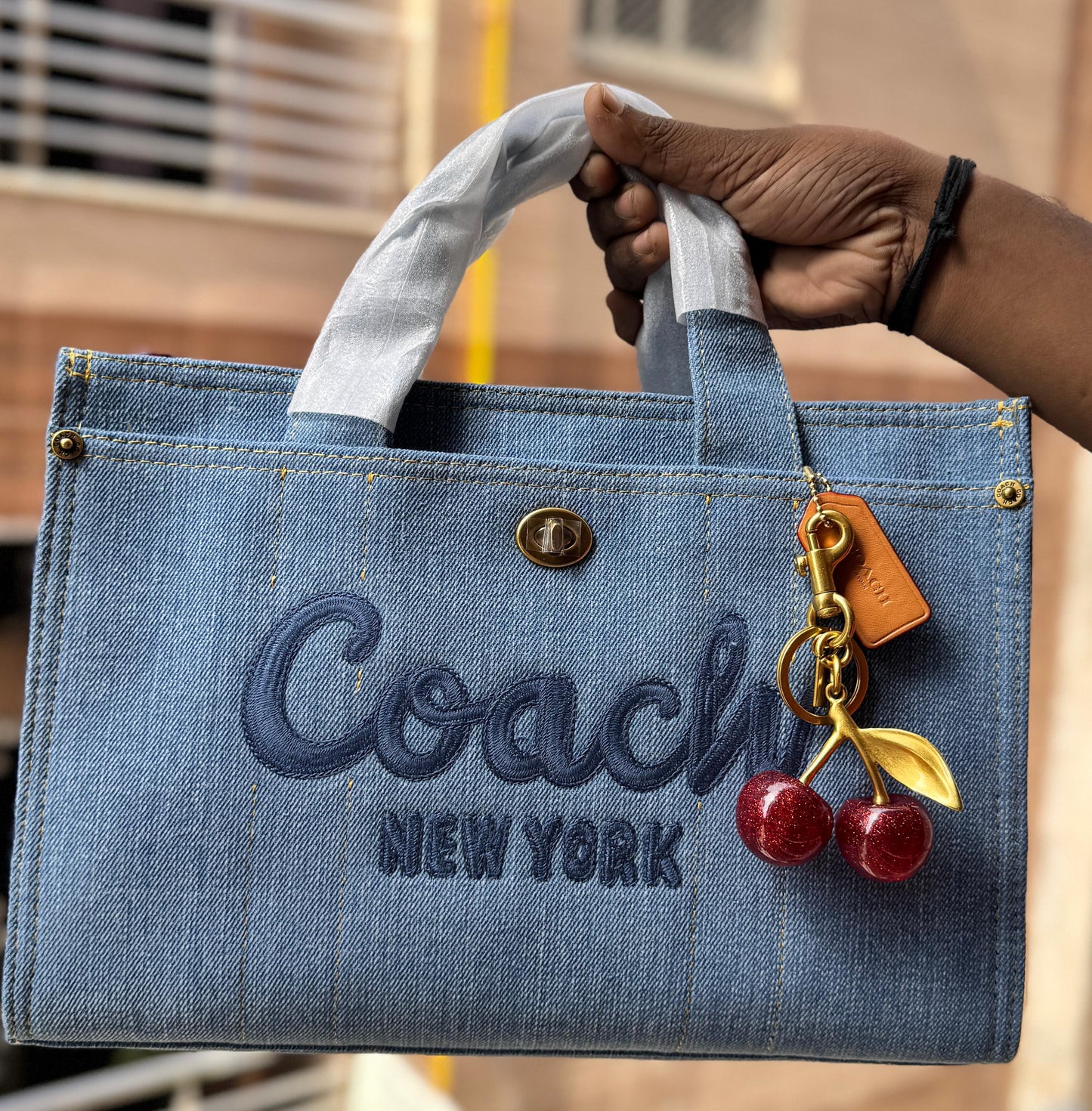 Coach Denim Blue Cargo Tote Bag
