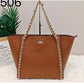 Micheal Kors Westley Large Pebelled Leather Chain Link Tote