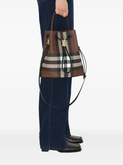 Burberry TB Bucket Bag In Dark Rich Brown