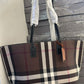 Burberry Dark Birch Brown Check Tote Bag