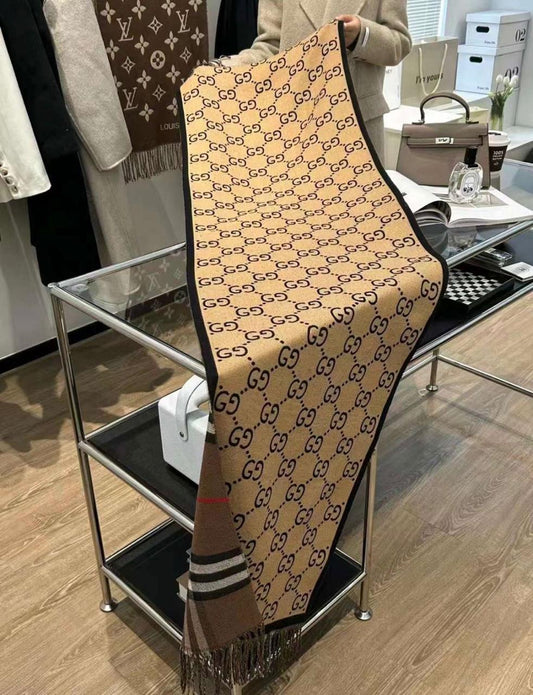 Warm Gucci Stoles Latest Edition Dual Print Cashmere