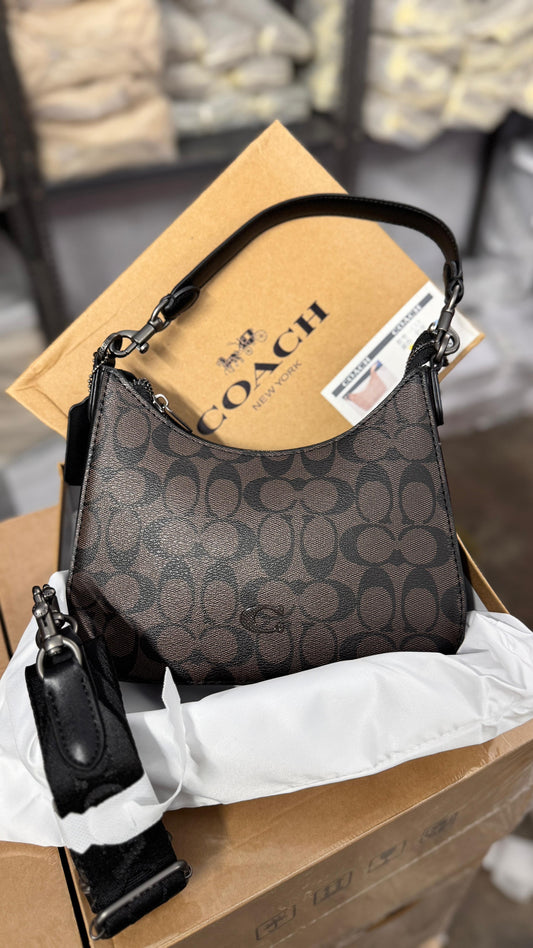 Coach C Logo Small Hobo Bag With Broad Long Strap