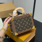 Louis Vuitton Ebene Monogram Coated Canvas Petite VAalise Top Handel Bag