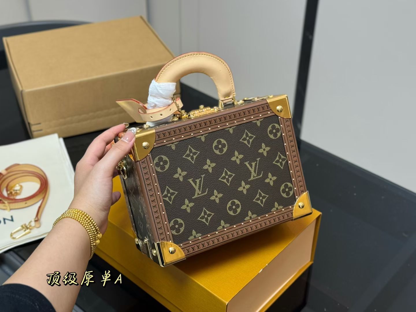 Louis Vuitton Ebene Monogram Coated Canvas Petite VAalise Top Handel Bag