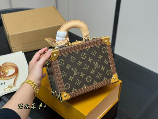 Louis Vuitton Ebene Monogram Coated Canvas Petite VAalise Top Handel Bag